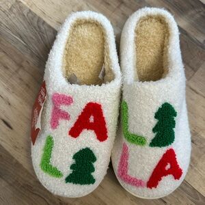 Cozy Slippers with Festive Design.  New with Tags